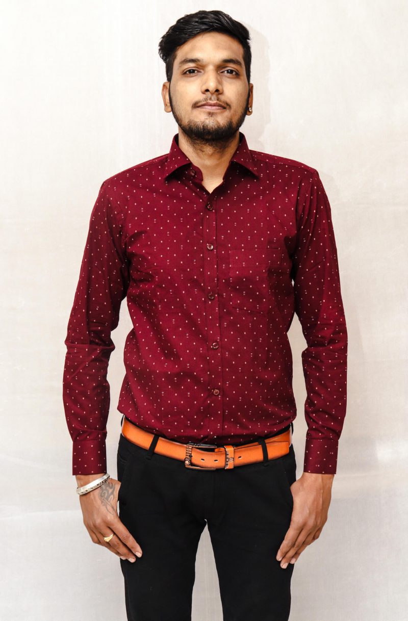 Maroon Printed